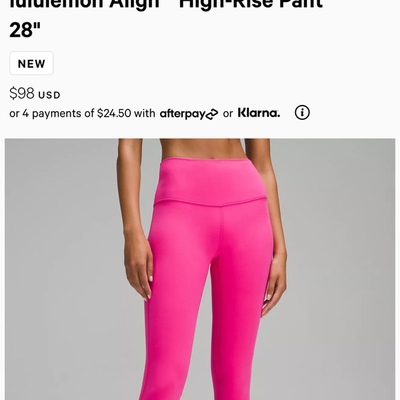 Sonic Pink Lululemon align leggings - Picture 8 of 10
